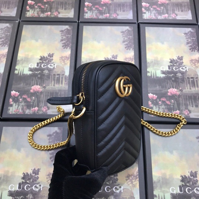 Gucci女包 598597 古馳2020新款女包 Gucci克皮牛皮手機包  gqy1162